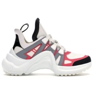 Louis Vuitton White and Pink Sneakers